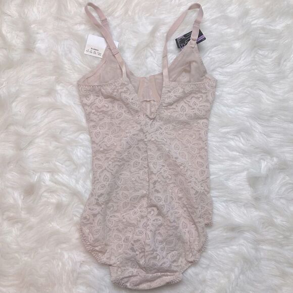 Bali Lace N Smooth Firm Control Underwire Body Shaper Shapewear in Rosewood - Picture 4 of 12